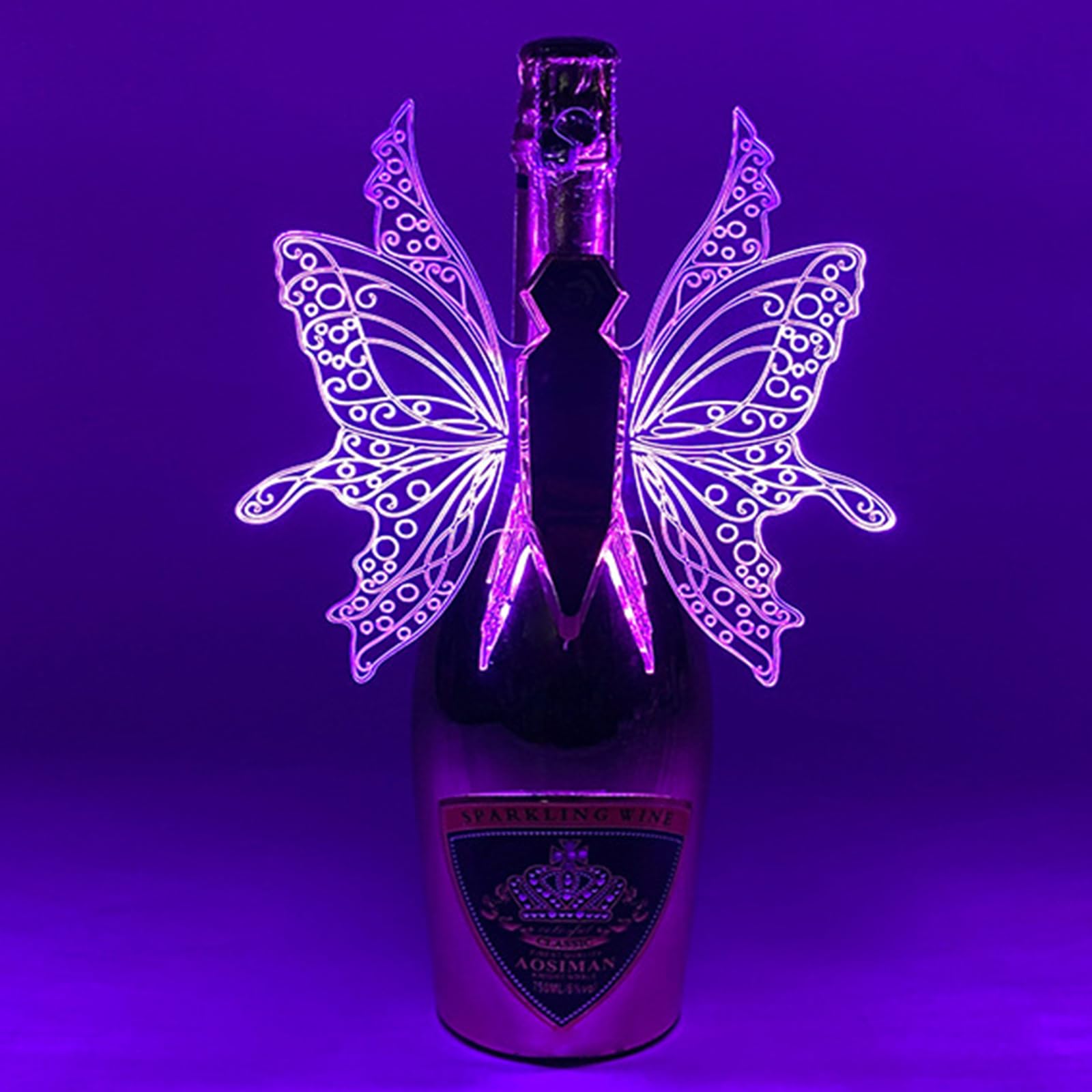 Amazon｜バタフライ LED ストロボライト シャンパンボトルライト 蝶夜